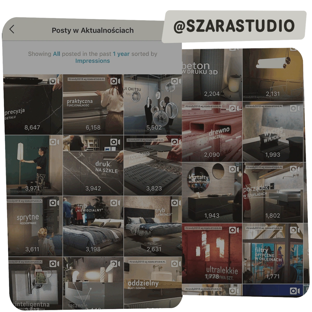 2018: 6 najpopularniejszych postów na @szarastudio na Instagramie