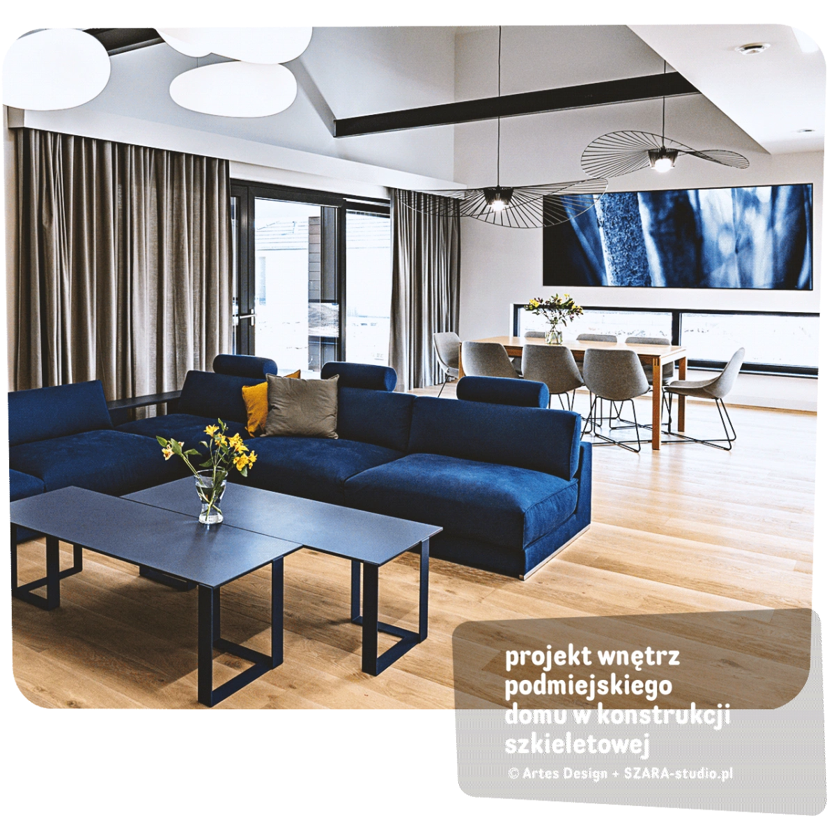 Architekt wnętrz – inwestycja, która się opłaca. Projekt wnętrz podmiejskiego domu w konstrukcji szkieletowej.