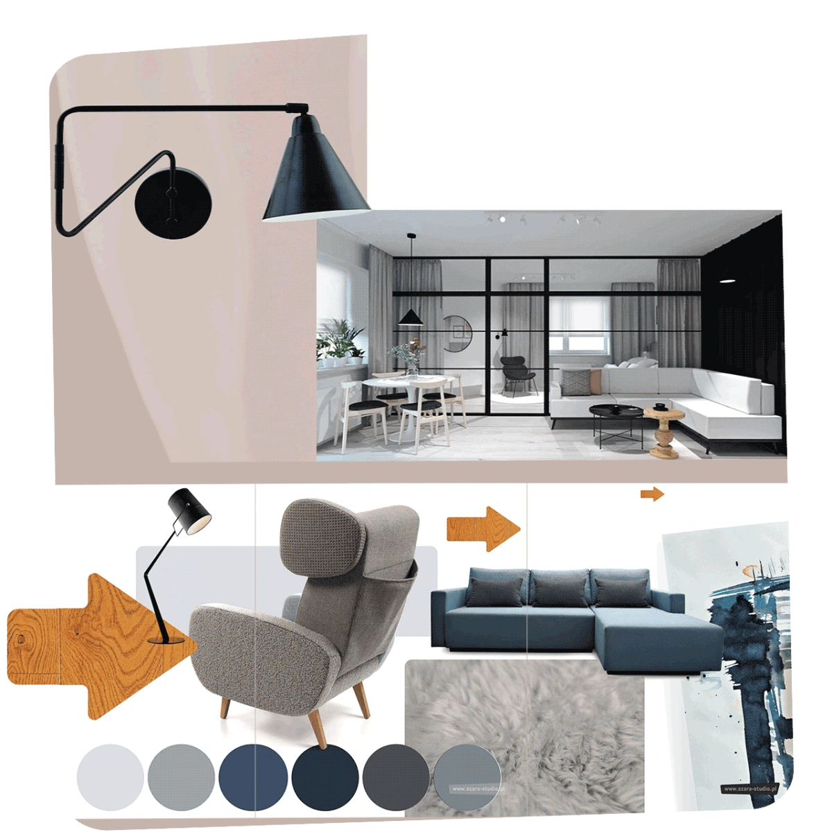 Moodboard jest bezcennym narzędziem w pracy architektów wnętrz. Wszak jeden obraz wart jest tysiąca słów!
